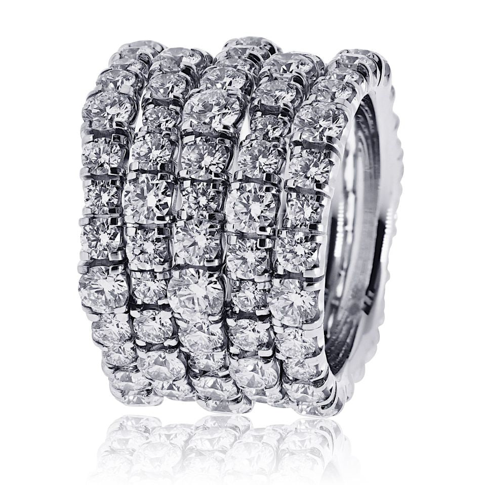 Cartier 18K White Gold Multirow Lignes Essentielles Ring — view 2 — Laura Milman New York