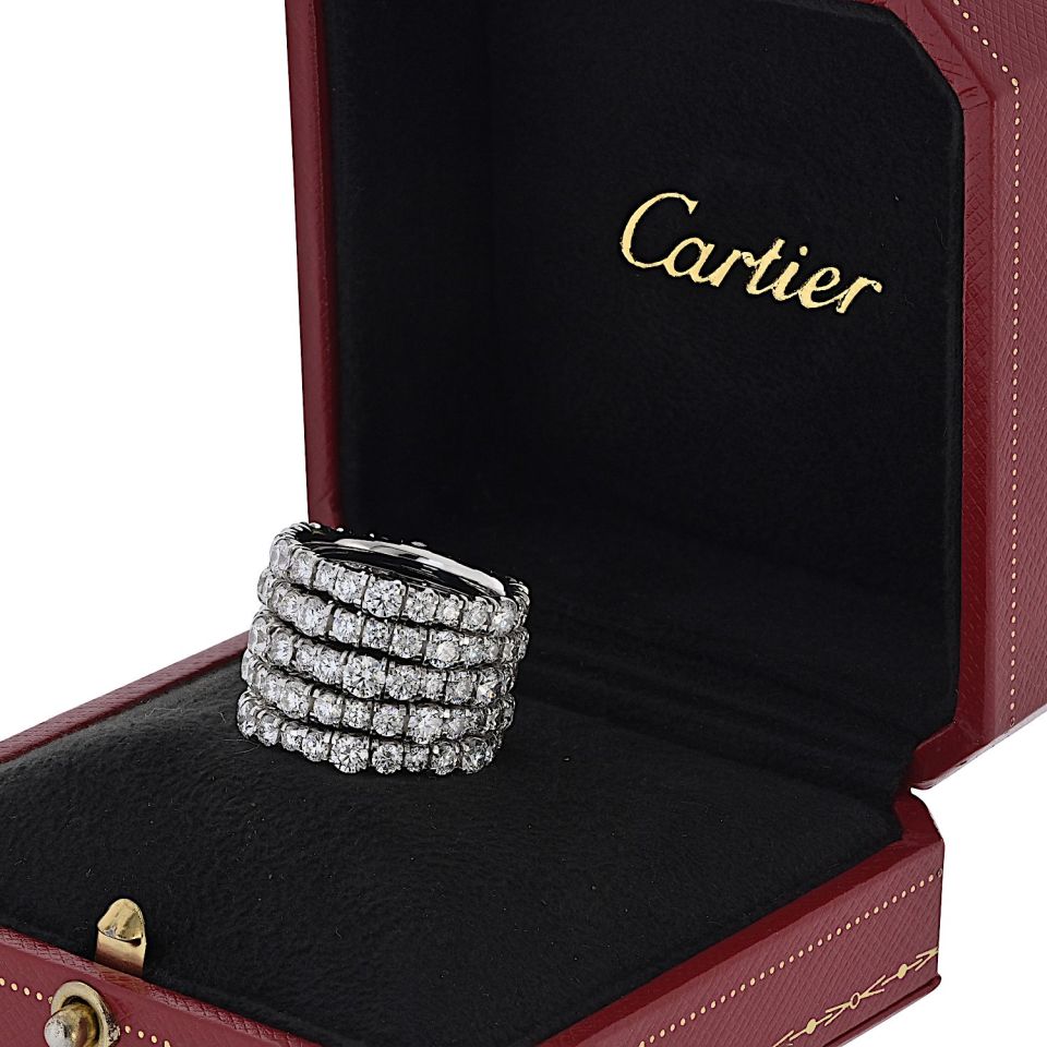 Cartier 18K White Gold Multirow Lignes Essentielles Ring — view 4 — Laura Milman New York