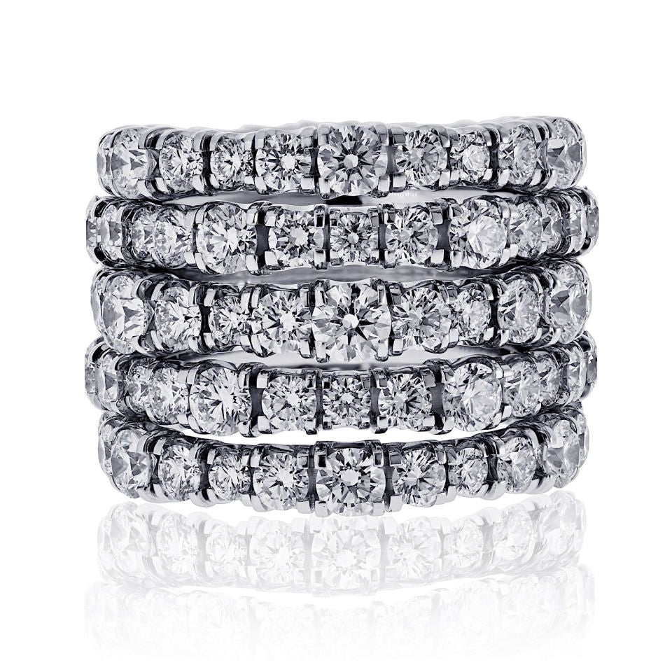 Cartier 18K White Gold Multirow Lignes Essentielles Ring — Laura Milman New York