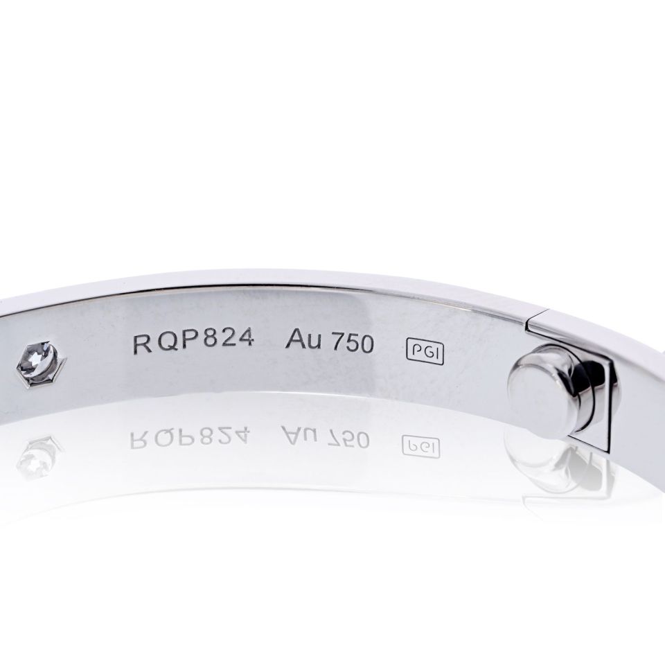 Cartier Love 18K White Gold 4 Diamonds Size17 Box & Papers Bracelet — view 4 — Laura Milman New York