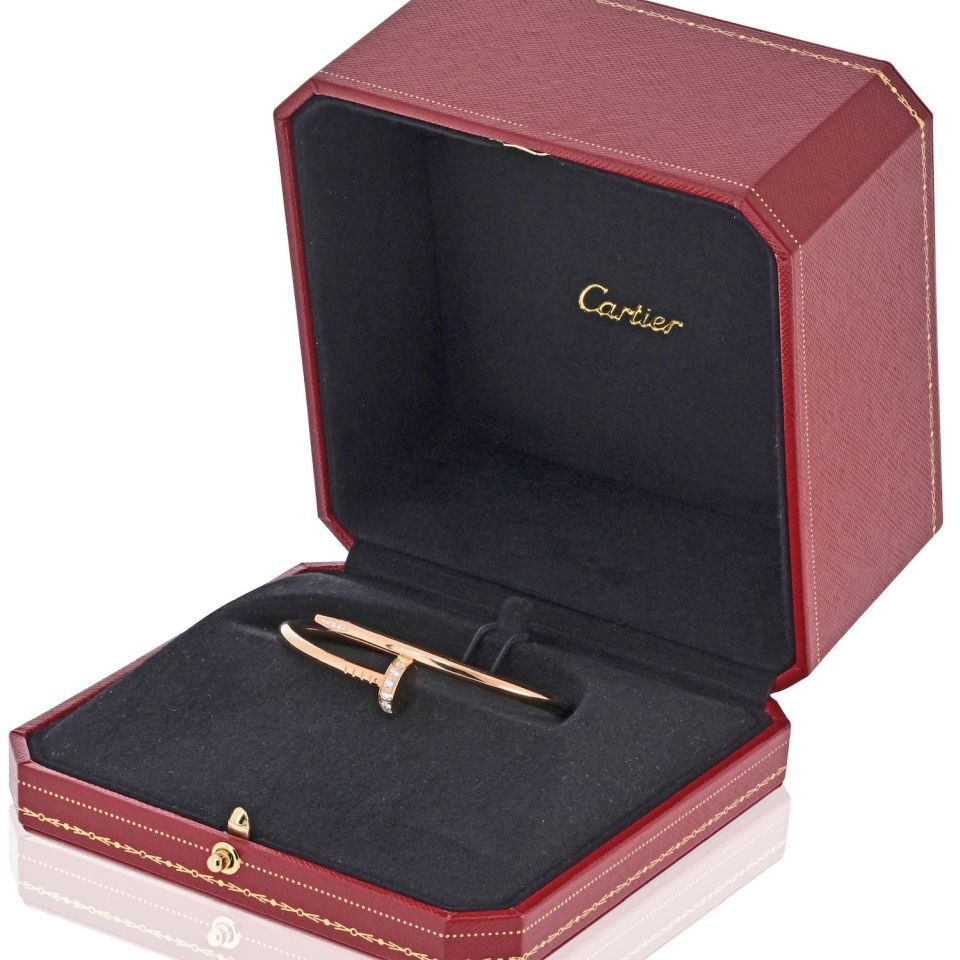 Cartier Juste Un Clou 18K Rose Gold Diamond Size 16 Bracelet — view 4 — Laura Milman New York