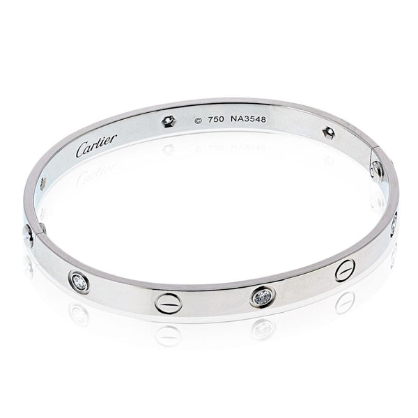 Cartier Love 18K White Gold 6 Diamonds Size 18 Bracelet — view 2