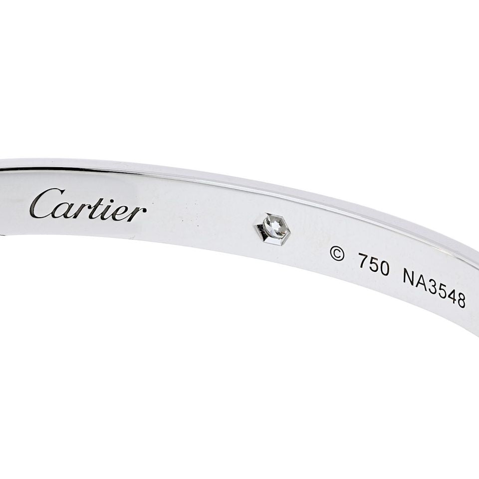 Cartier Love 18K White Gold 6 Diamonds Size 18 Bracelet — view 4 — Laura Milman New York