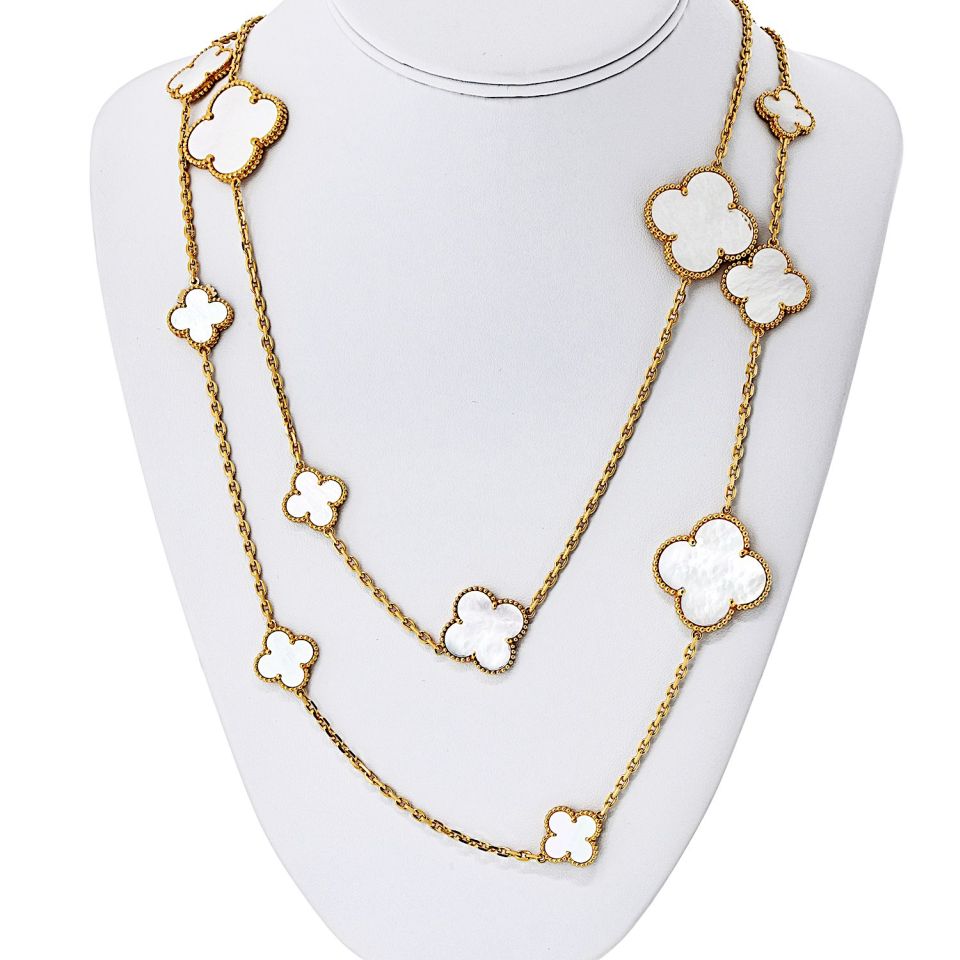 Van Cleef & Arpels 18K Yellow Gold 16 Motif Magic Alhambra Necklace — Laura Milman New York