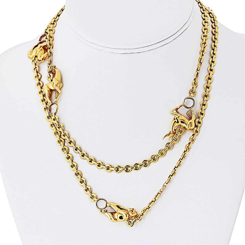 Cartier 18K Yellow Gold 5 Animal 33 Inches Necklace — Laura Milman New York