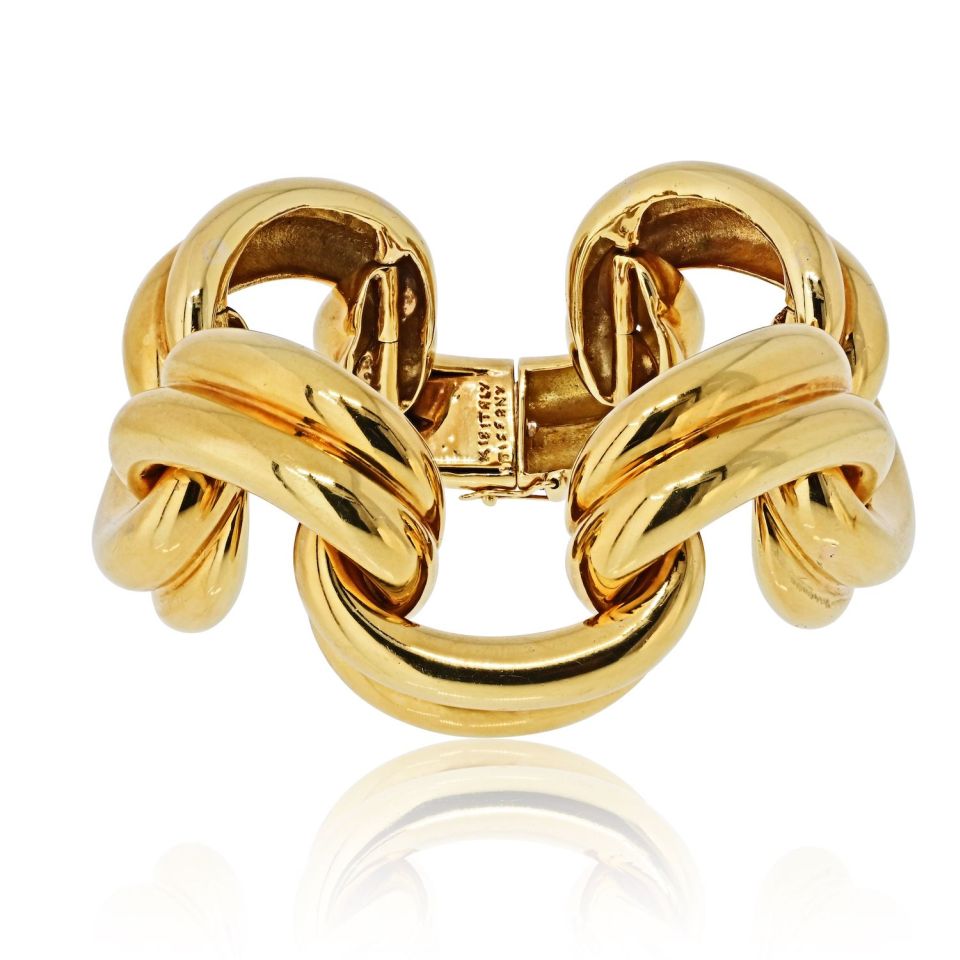 Tiffany & Co. 18K Yellow Gold 1970's Open Link Drapes Bracelet — view 3 — Laura Milman New York
