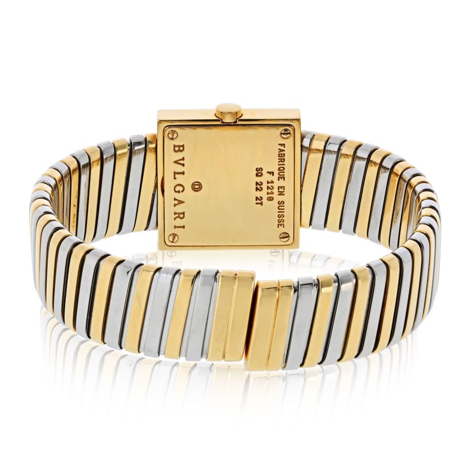 Pre-Owned Bvlgari Quadrato Bvlgari Quadrato 22mm Square Dial F1218 SQ 22 2T Watch Watch view 4 - Bvlgari — Laura Milman New York