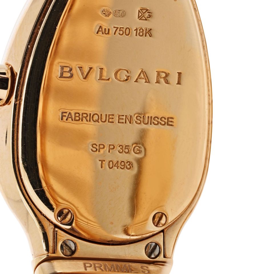 Pre-Owned Bvlgari Serpenti 18K Rose Gold SP P35G Black Dial Diamond Bezel Ladies Watch view 4 - Bvlgari — Laura Milman New York