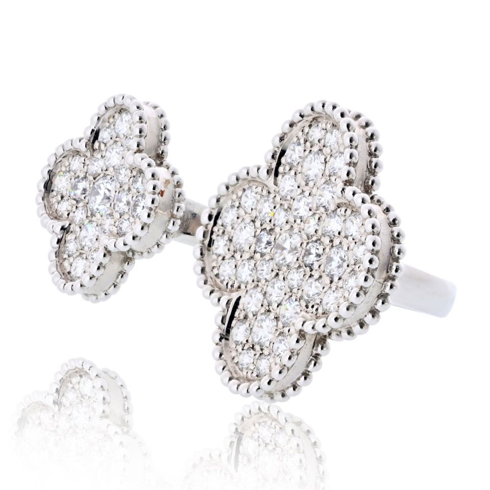 Van Cleef & Arpels 18K White Gold Magic Diamond In Between The Fingers Ring — view 2 — Laura Milman New York