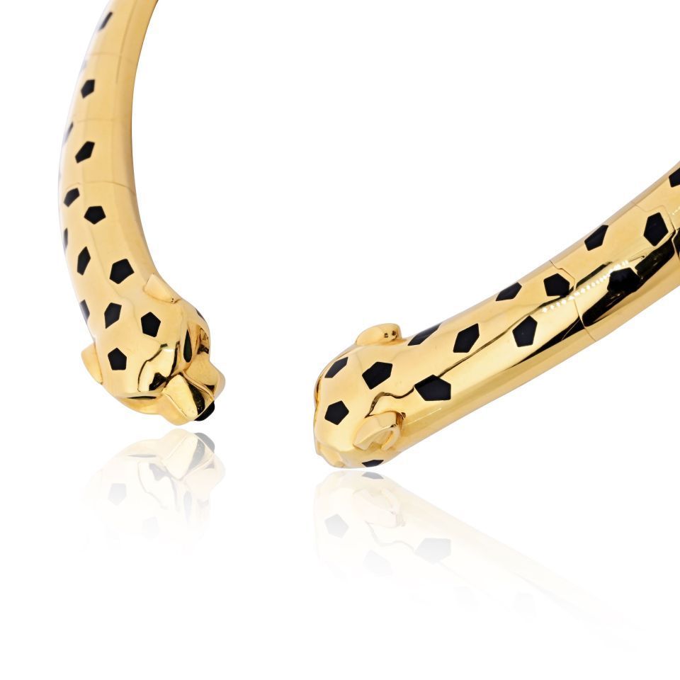 Cartier Panthere 18K Yellow Gold Double Spotted Collar Necklace — view 4 — Laura Milman New York