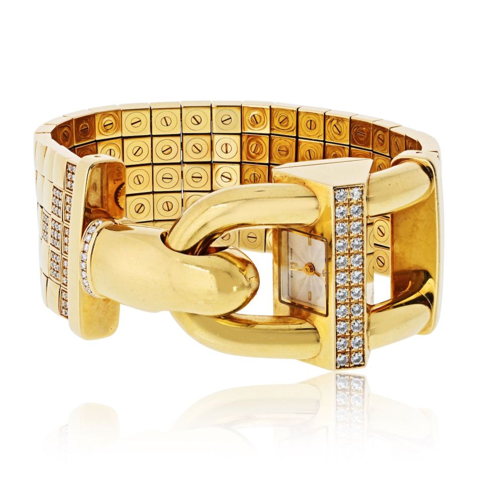 Pre-Owned Van Cleef & Arpels Cadenas 18K Yellow Gold Diamond Five Row Ladies Bracelet Watch view 2 - Van Cleef & Arpels — Laura Milman New York
