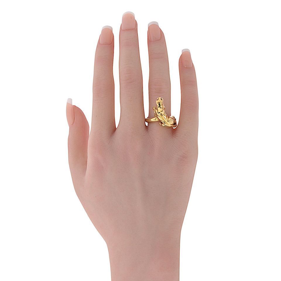 Cartier 18K Yellow Gold Vintage Panthere Ring — view 5 — Laura Milman New York