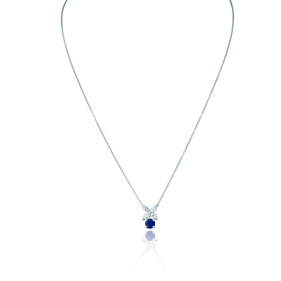 Tiffany & Co. Victoria Platinum Diamond And Sapphire Pendant — Laura Milman New York