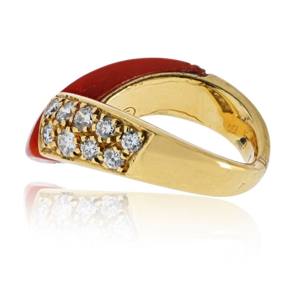 Van Cleef & Arpels 18K Yellow Gold 5 Multi Color Gem Stack Ring — view 4 — Laura Milman New York