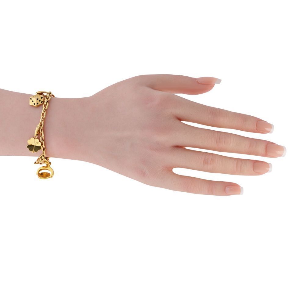 Cartier 18K Yellow Gold Five Charms Bracelet — view 5 — Laura Milman New York