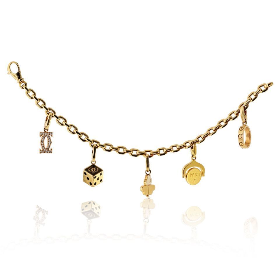 Cartier 18K Yellow Gold Five Charms Bracelet — Laura Milman New York