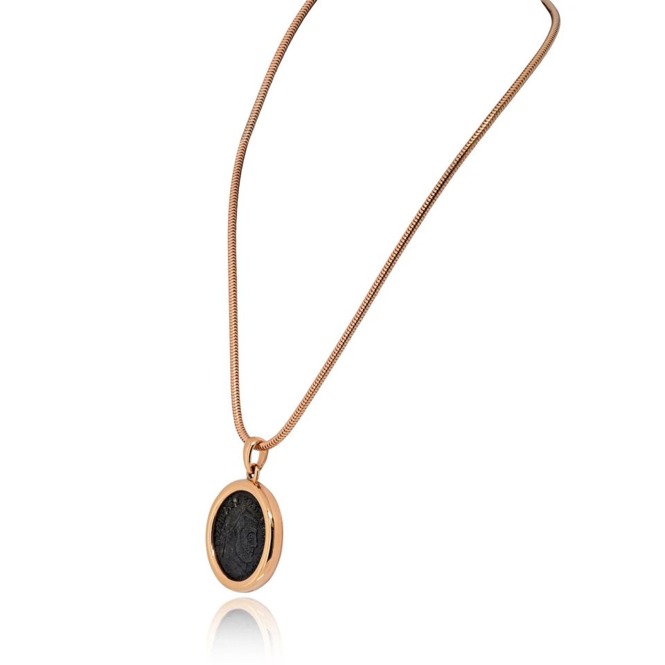 Bvlgari 18K Yellow Gold Monete Carthago-Severus Ad 305-306 Necklace — view 2 — Laura Milman New York