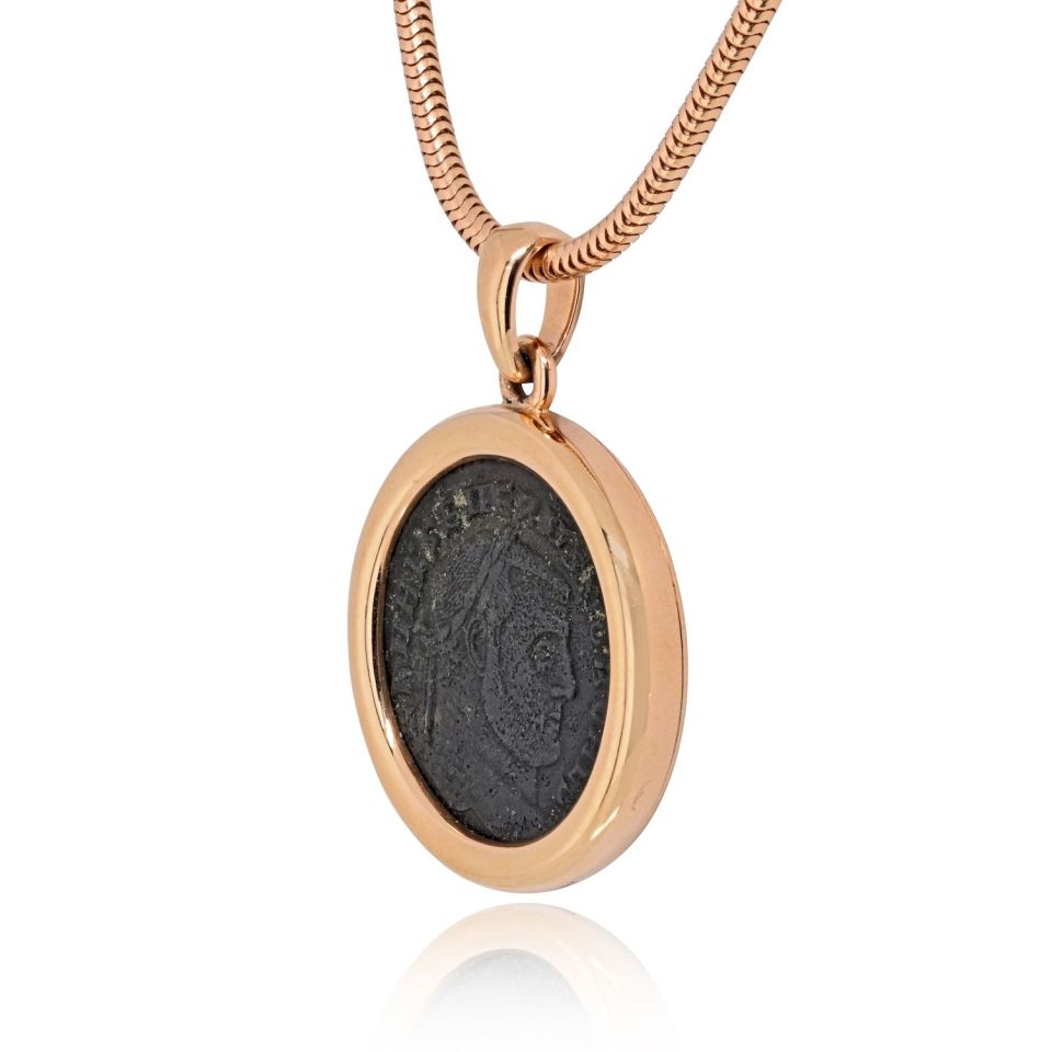 Bvlgari 18K Yellow Gold Monete Carthago-Severus Ad 305-306 Necklace — view 4 — Laura Milman New York