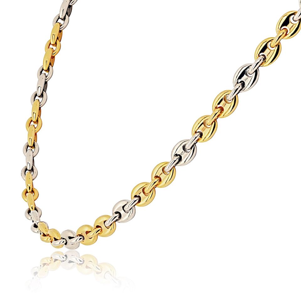 Cartier 18K Two Tone Coffee Bean 16 Inch Made In Italy Necklace — view 4 — Laura Milman New York