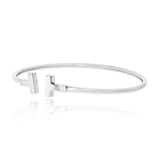 Tiffany & Co. 18K White Gold "t" Collection Bangle Bracelet — view 2