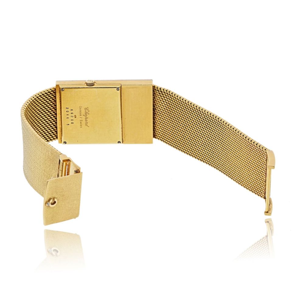Pre-Owned Chopard 18K Yellow Gold Diamond Grid Ref 2044 Manual Wind Onyx Ladies Watch view 3 - Chopard — Laura Milman New York