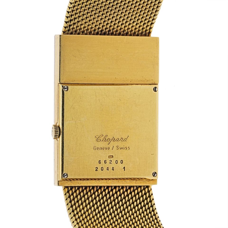 Pre-Owned Chopard 18K Yellow Gold Diamond Grid Ref 2044 Manual Wind Onyx Ladies Watch view 4 - Chopard — Laura Milman New York