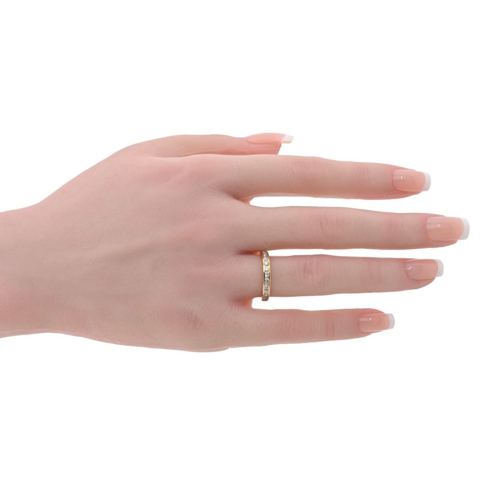 Pre-Owned Tiffany & Co. 18K Yellow Gold 0.59cttw Round Diamond Eternity Wedding Band view 5 - Tiffany & Co. — Laura Milman New York