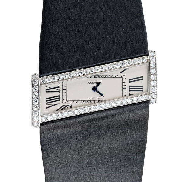 Pre-Owned Cartier Tank Asymmetric 18K White Gold Diamond Ladies Ref 2786 Watch - Cartier Watch