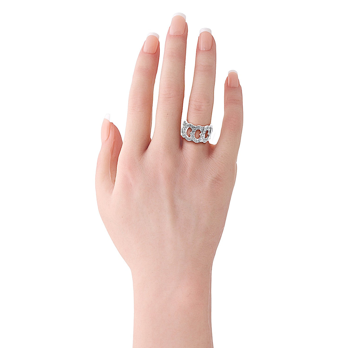 Cartier 18K White Gold Diamond "c" Ring — view 6 — Laura Milman New York