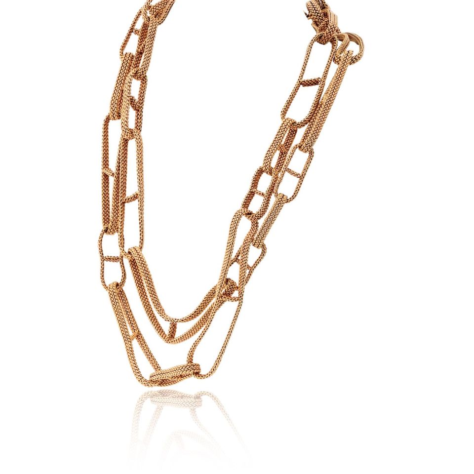 Hermès 18K Yellow Gold Link Chain Necklace — view 2 — Laura Milman New York