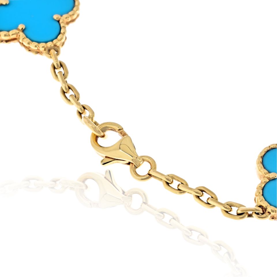 Van Cleef & Arpels Alhambra 18K Yellow Gold 10 Motif Alhambra Necklace — view 6 — Laura Milman New York