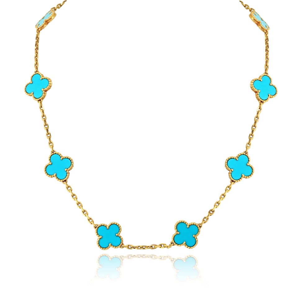 Van Cleef & Arpels Alhambra 18K Yellow Gold 10 Motif Alhambra Necklace — Laura Milman New York