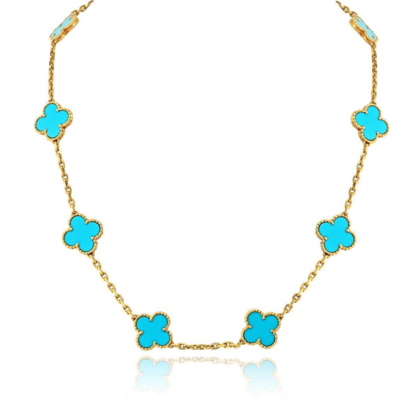 Van Cleef & Arpels Alhambra 18K Yellow Gold 10 Motif Alhambra Necklace