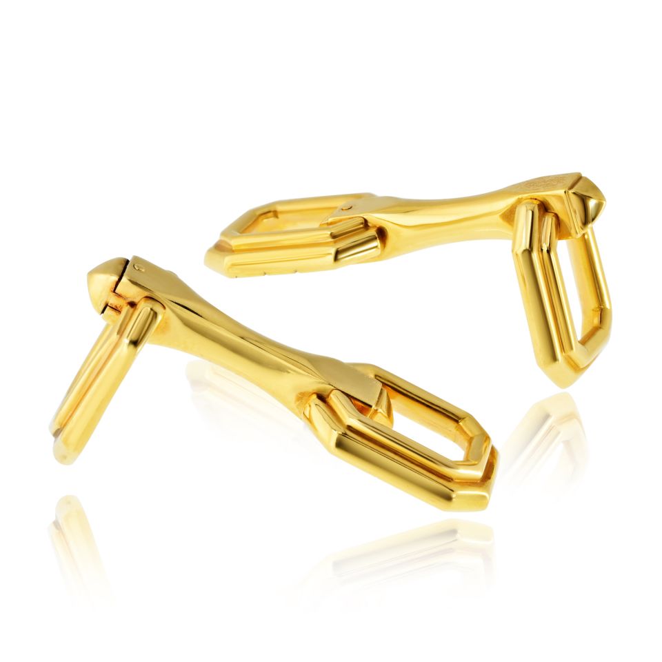 Cartier 18K Yellow Gold Octagonal Circa 2000 Cuff Links — view 6 — Laura Milman New York