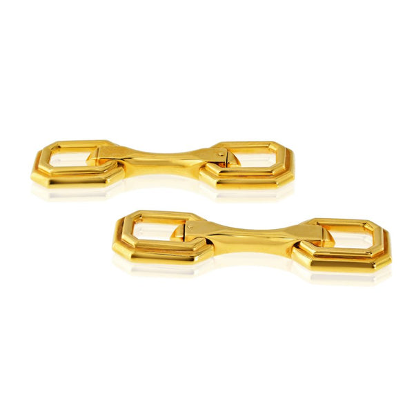 Cartier 18K Yellow Gold Octagonal Circa 2000 Cuff Links