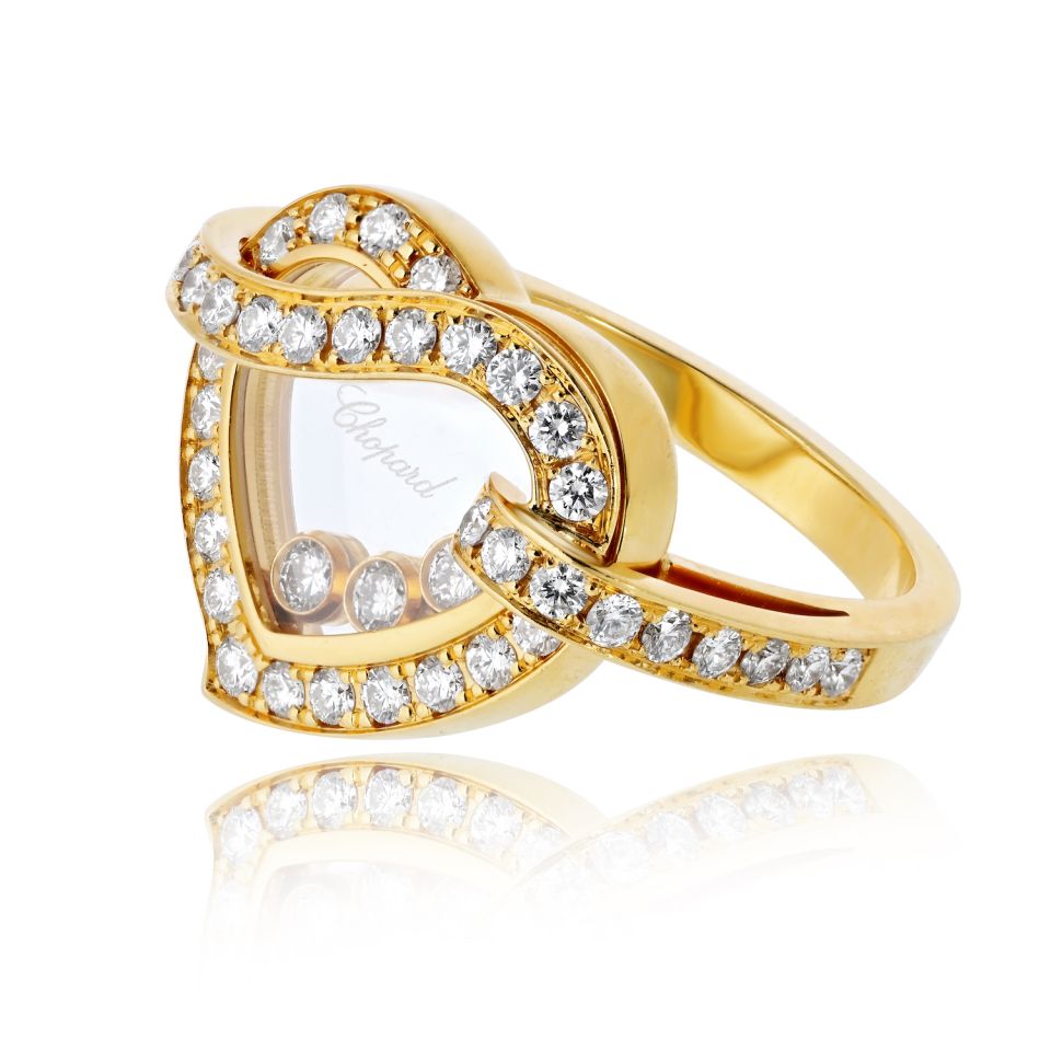 Chopard Happy Diamonds 18K Yellow Gold Happy Diamonds Heart Ring — view 2 — Laura Milman New York