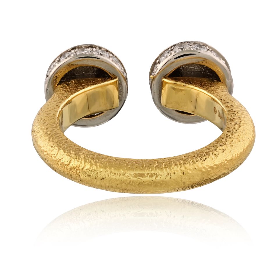 David Webb Bastille 18K Yellow Gold Diamond Ring — view 6 — Laura Milman New York