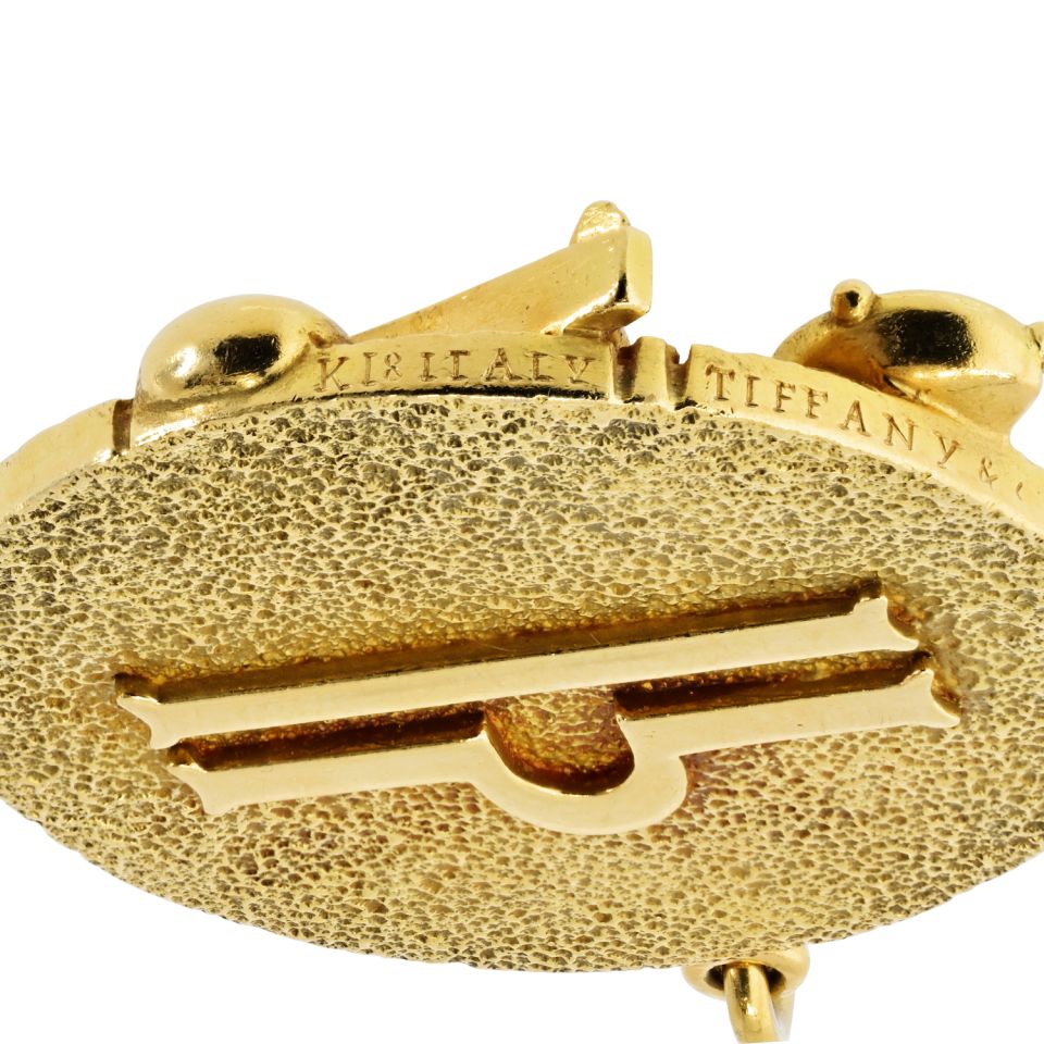 Tiffany & Co. 18K Yellow Gold Zodiac Libra 1970's 44.5mm Diamond Medallion Pendant — view 5 — Laura Milman New York
