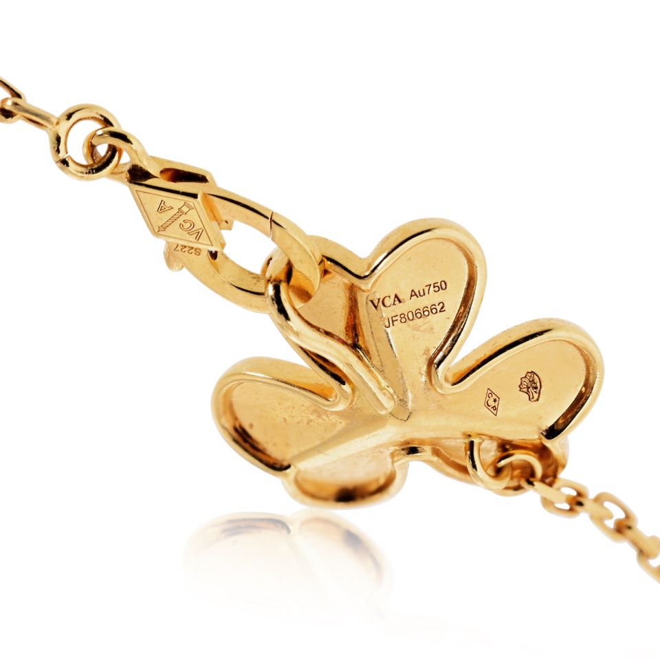 Van Cleef & Arpels Frivole 18K Yellow Gold 9 Flowers Diamond Motifs Necklace — view 6 — Laura Milman New York