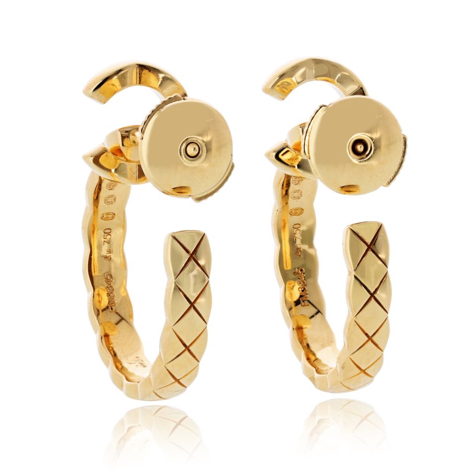 Chanel Coco Hoops 18K Yellow Gold Ref. J13161 Earrings — view 3 — Laura Milman New York