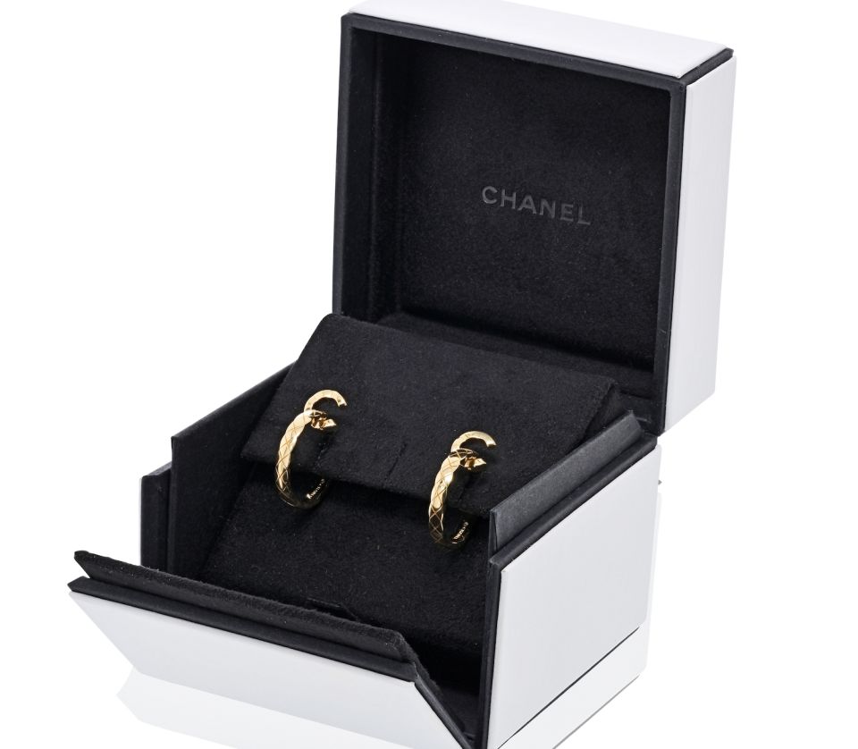 Chanel Coco Hoops 18K Yellow Gold Ref. J13161 Earrings — view 5 — Laura Milman New York