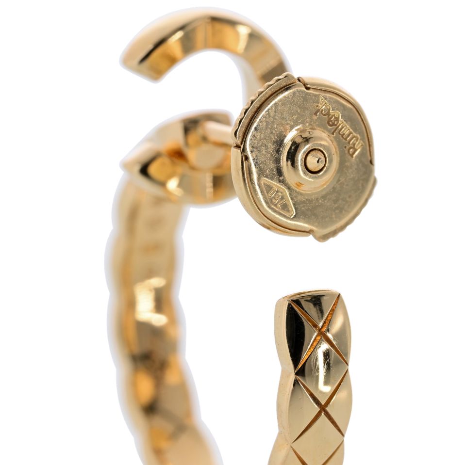 Chanel Coco Hoops 18K Yellow Gold Ref. J13161 Earrings — view 6 — Laura Milman New York