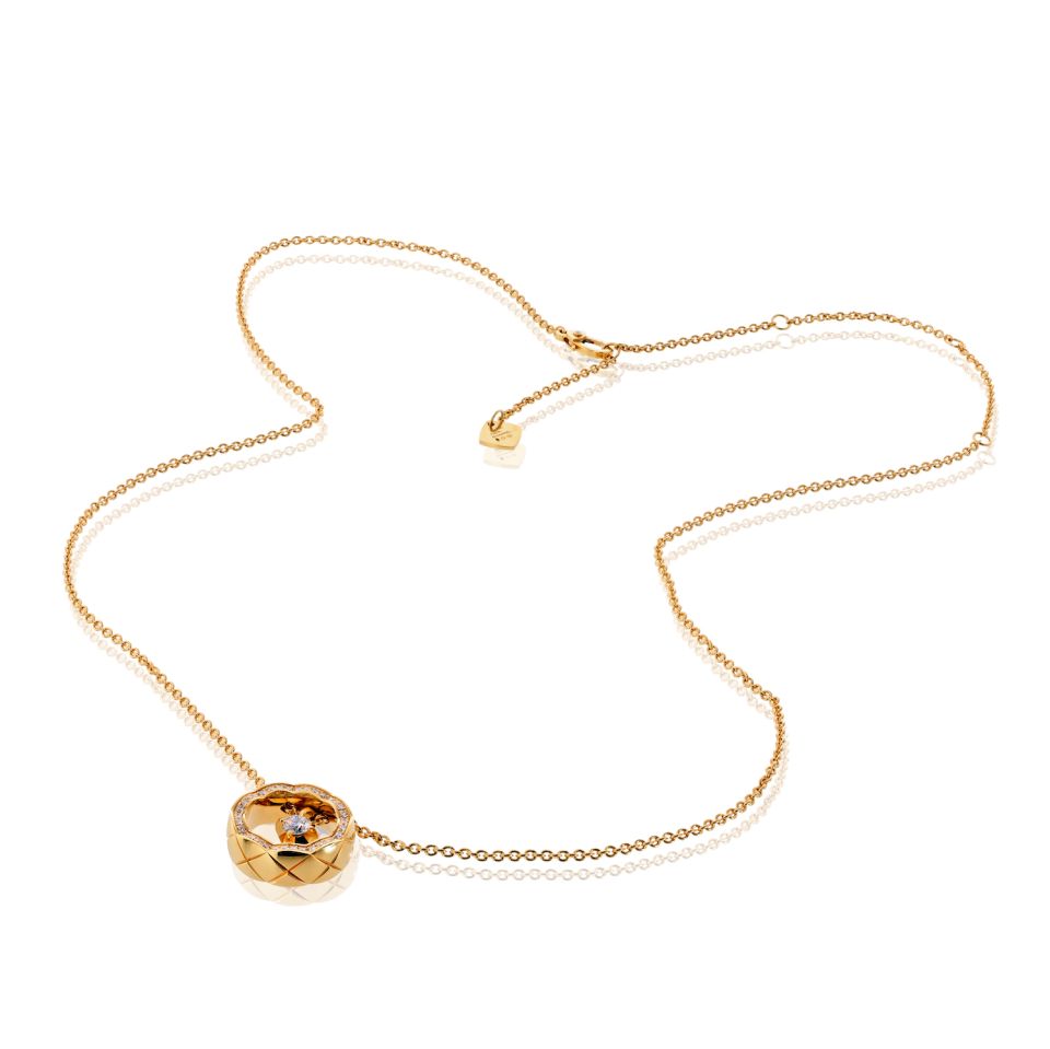 Chanel Coco 18K Yellow Gold 0.44ct Diamond Necklace — view 2 — Laura Milman New York