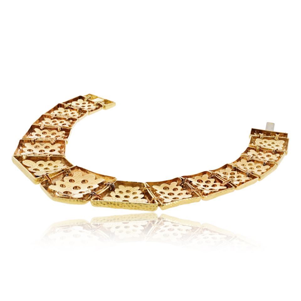 David Webb Collar 18K Yellow Gold 15 Pallet Necklace — view 6 — Laura Milman New York