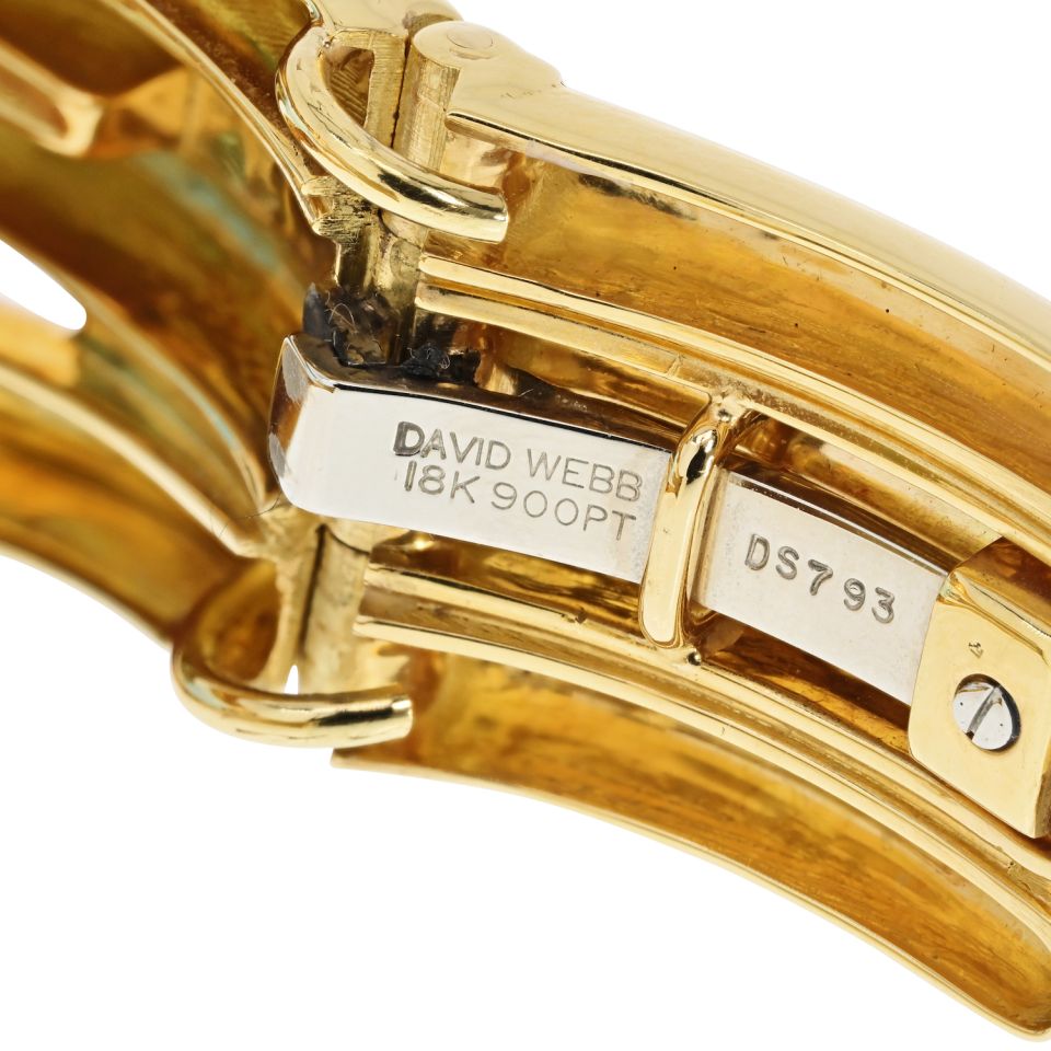 David Webb Notre Dame 18K Yellow Gold Aquamarine And Diamond Bracelet — view 8 — Laura Milman New York