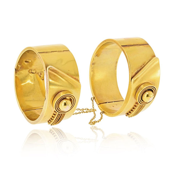 Tiffany & Co. Circa 1850 18K Yellow Gold Matching Bangle Bracelets — view 2