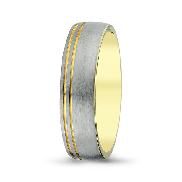 Men's Wedding Band with Beveled Matte Finish & Milgrain (Copy 3 - Laura Milman New York