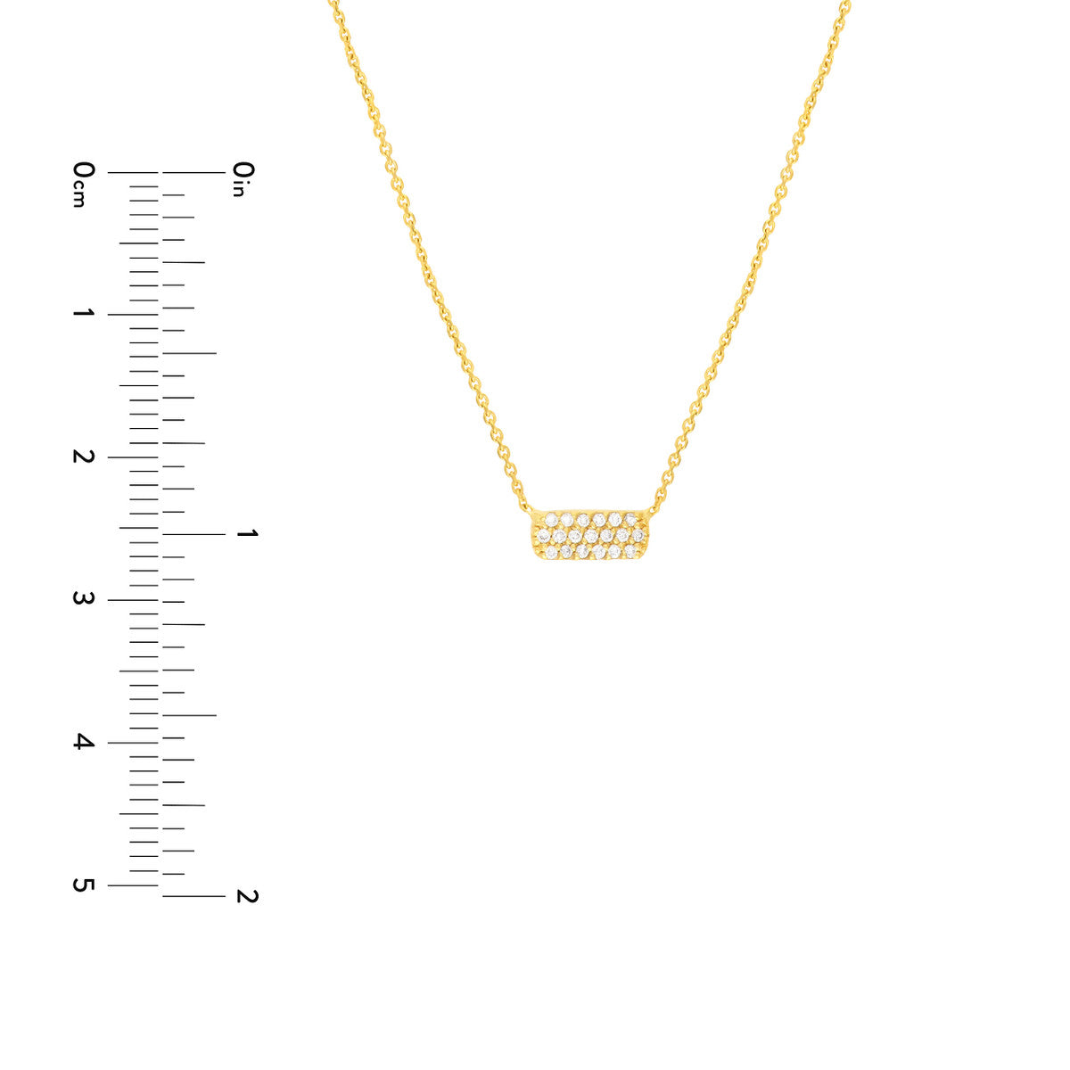14K Gold Diamond Statement Necklace Diamond Mini E2W Dog Tag Necklace