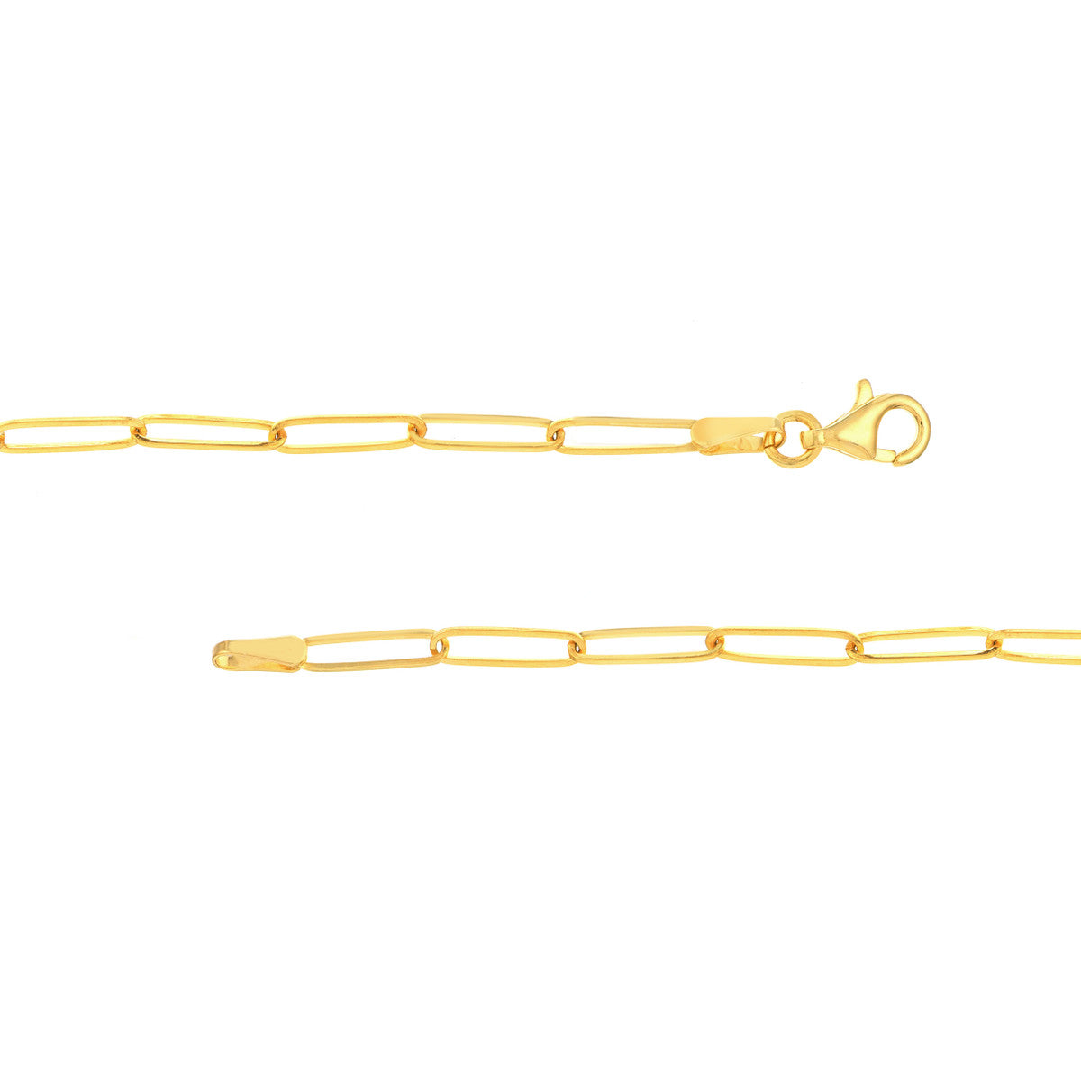 14K Gold Diamond Paperclip Chain Statement Necklace Twin Diamond Paper Clip Neck