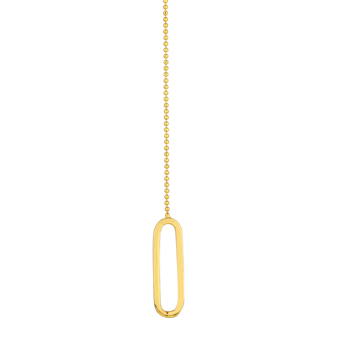 14K Gold Diamond Paperclip Chain Necklace Paper Clip Accented Y-Necklace